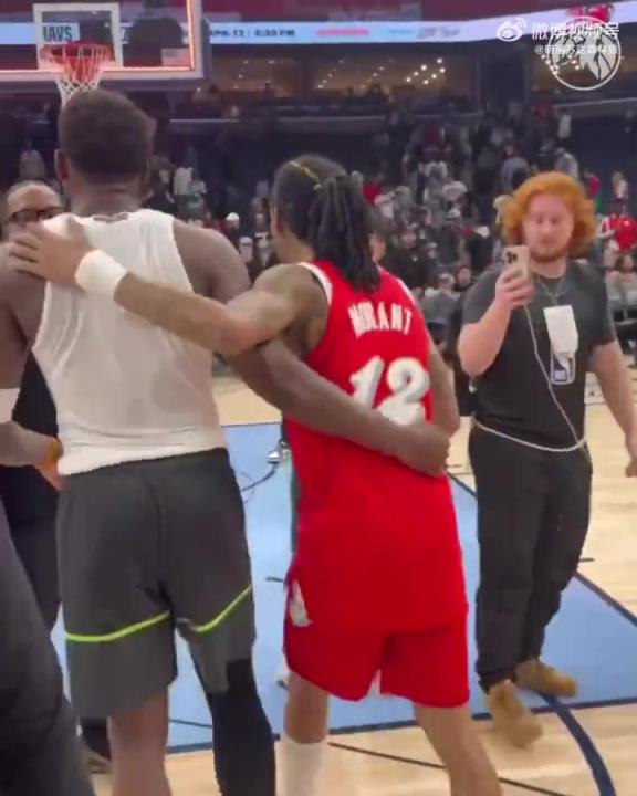 狼王&槍王惺惺相惜！華子賽后與莫蘭特相互致意！